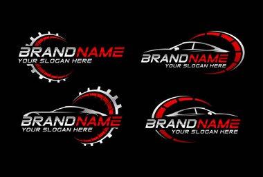 Otomotiv hız logosu tasarımı. vektör şablonu