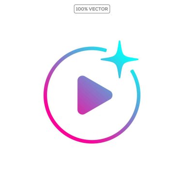 Video Oluştur Ai Uygulama Yıldızı Soyut Renkli Logo İzole Edilmiş Vektör