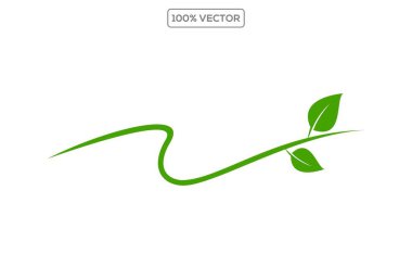 Yeşil yapraklar vektör koleksiyonu. Ekoloji, çevre ve doğa sembolü vektörü