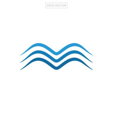 Dalga logosu tasarım vektör şablon element tasarımı