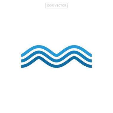 Dalga logosu tasarım vektör şablonu soyut