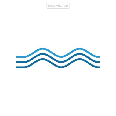 Dalga logosu tasarım vektör şablonu stoku