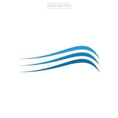 Dalga logosu tasarım vektör şablonu örnekleme şablonu