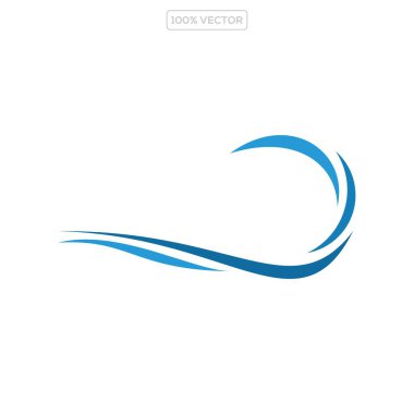 Dalga logosu tasarım vektör şablonu çizimi