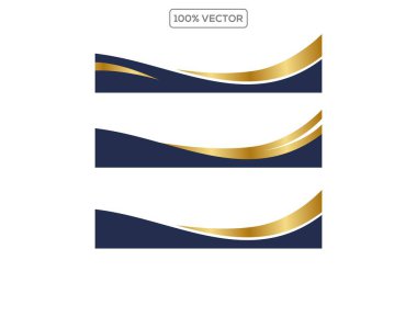 Harf Başlığı Bölme Şablonu Altın Dalga ile ayarlandı. vektör şablonu