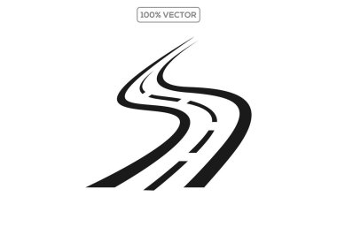 Şeffaf arka planda yol ya da otoyol tasarım vektörü. vektör illüstrasyonu