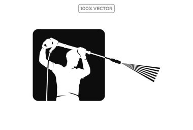 Basınçlı güç yıkama sprey logosunun vektör grafiği