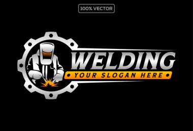 Kaynak logo şablonu, koyu arkaplan illüstrasyonunda