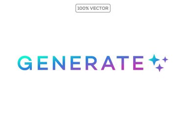 Yapay zeka düğmesi oluştur. Ai düğme simgesi vektör dosyası oluşturur. komut, yıldız sembollü oluşturucu ai simgesine iletilir