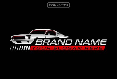 Klasik Araba Amblemi Logo Vektörü. Klasik Otomotiv İllüstrasyonu için En İyi