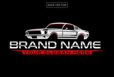 Klasik Araba Amblemi Logo Vektörü. Klasik Otomotiv Vektörü illüstrasyon şablonu için en iyisi