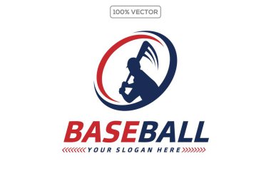 Beyzbol oyuncusu tasarım şablonu silueti ile şeffaf arkaplanda beysbol logosu