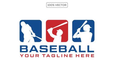 Beyzbol spor logosu tasarım vektör çizim şablonu