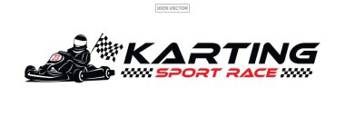 kart yarışı logo vektör şablonu tasarımı