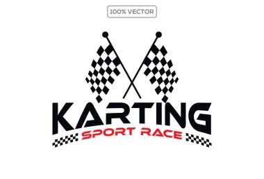 Yarış bayrağı ikonu. Damalı yarış bayrakları silueti. Motorsporları için vektör bitiş çizgisi simgesi