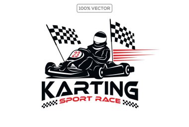 kart yarış logosu vektör şablonu tasarım çizimi