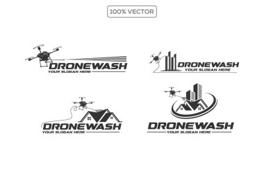 Drone temizlik şirketi modern logosu.