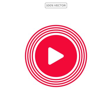 Profesyonel Canlı Simge Vektörü, Şeffaf Arkaplanda Kırmızı Akımlı Düğme Tasarımı