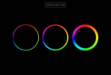 Renk spektrumlu RGB tekerlek halka şablonu kümesi