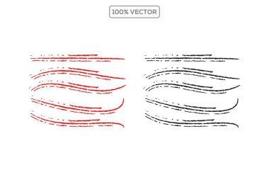 Kırmızı ve siyah renkli pastel boya seti - el çizilmiş tebeşir veya işaret yatay fosforlu çizimler resimleme