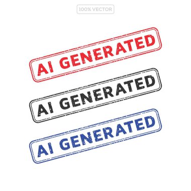 Ai oluşturulmuş kırmızı mürekkep kauçuk mühür mühür rozet tanecikli antika eski tarz etiket vignette