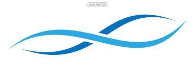 Mavi soyut eğri dalgalı şekiller dekorasyon pankartı grafik illüstrasyon vektörü