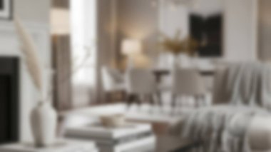 Şık ve rahat bir oturma odasının bulanık görüntüsü..