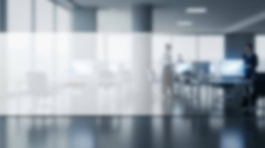 Doğal ışık alan modern bir ofis görüntüsü bulanık.