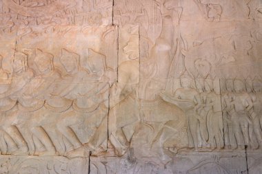 Angkor Wat tapınağı, dünya mirası, Siem Reap, Kamboçya 'da Süt Okyanusu' nun Çalkalanması durumu.