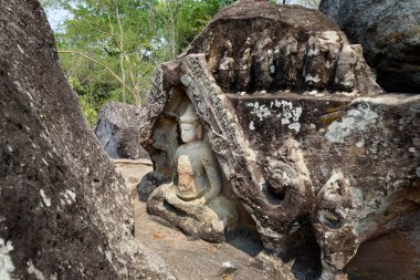 Phu Phra Yarasa Tarihi Parkı 'ndaki Buda Heykeli, Udon Thani, Tayland