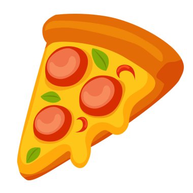 Pizza simgesi basit düz stil