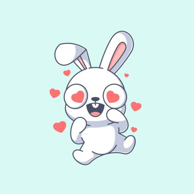 Şirin tavşan çizgi film karakter vektör çizimi