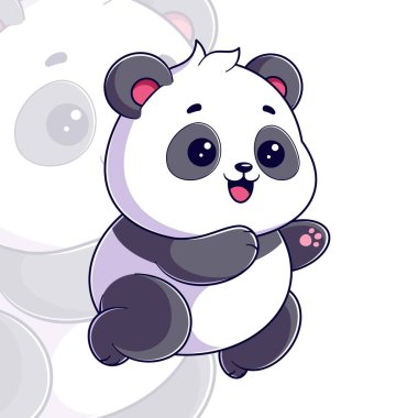 Şirin panda mutlu.