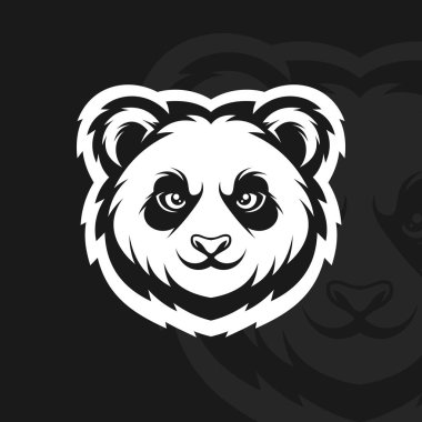 Panda kafası, illüstrasyon maskot tasarımı esport