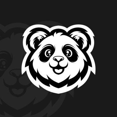 Panda surat, illüstrasyon maskotu esport logosu.