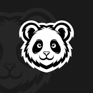 Panda kafası, illüstrasyon maskot esport logosu.