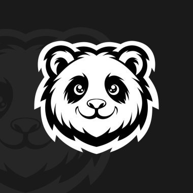 Panda, illüstrasyon maskot esport logosu.
