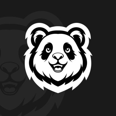 Şirin panda maskotu esport logo vektörü
