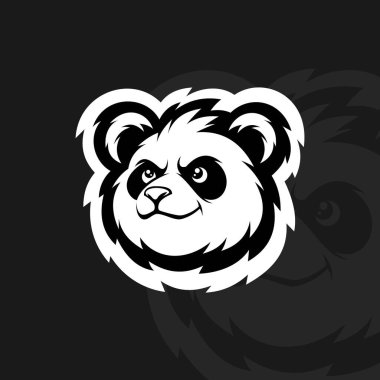 Panda maskotu esport logo vektörü