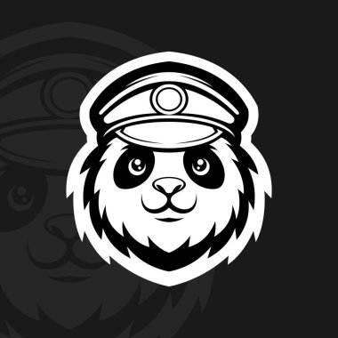 Şapkalı panda, maskot esport logo vektörü
