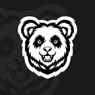 Panda yüzlü maskot logosu tasarım vektörü
