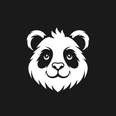 Panda maskot logosu tasarımı vektör çizimi
