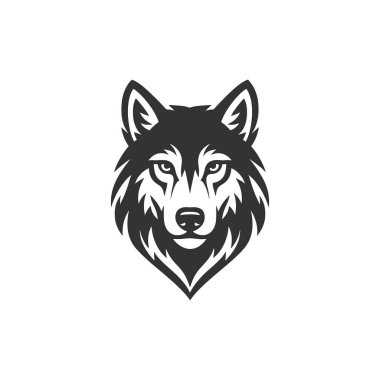 Çarpıcı kurt amblemi tasarımı güç taşır, markalaşma ve vahşi kimlik oluşturma için idealdir.