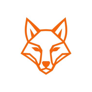 Tilki başı logo şablonu vektör resimleme