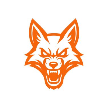 baş tilki logo vektör şablonu