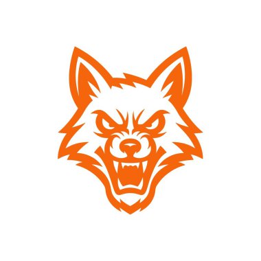 tilki başı simge vektör logo şablonu