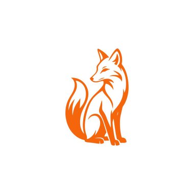 Tilki logosu tasarım vektör illüstrasyonu