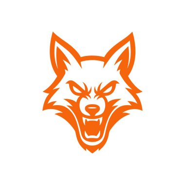 Tilki başlı maskot logosu spor takımı için vektör çizimi tasarımı