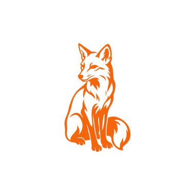 Tilki logosu tasarım vektör şablonu. Tilki başı vektör illüstrasyonu