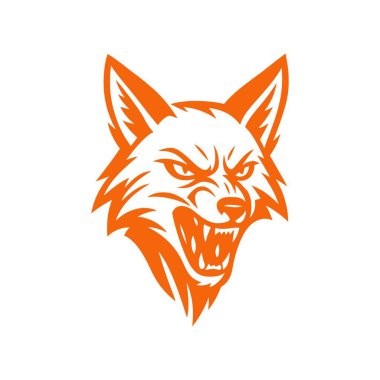 Sert turuncu kurt kafası keskin dişleri ve yoğun bakışları var.